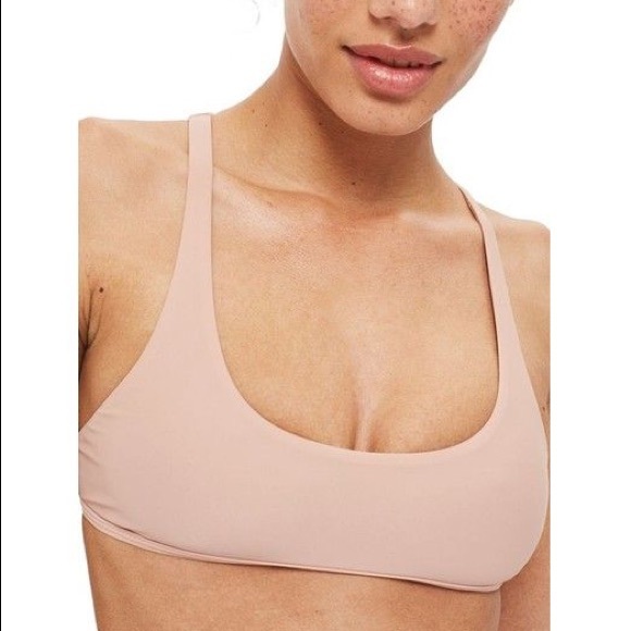 Topshop Other - Topshop Tan Lace-up Back Bikini Top